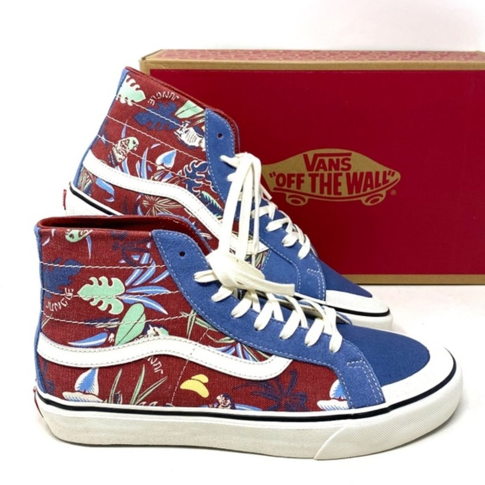 VANS Sk8-Hi 138 Decon Blue Beige Women's Suede Canvas Sneakers Size VN0A4BX2B6R